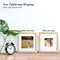 8x8 Picture Frame, Natural Square Solid Wood Frames for Pictures 4x4 and 6x6 with Mat or 8x8 without Mat, Wall and Tabletop Display Photo Frames Natural Wood 4 Pack